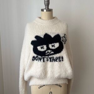 Badtz Maru Cozy White Graphic Sweater